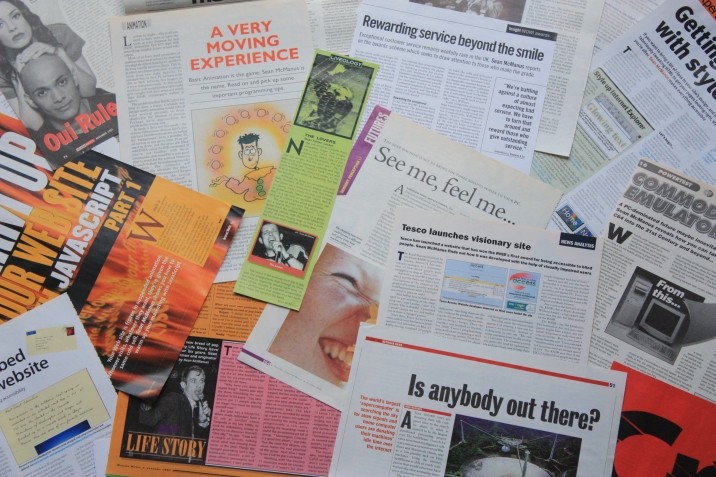 Collage of cuttings of Sean's magazine articles