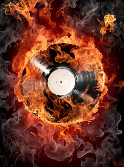 Illustration of a vinyl record on file