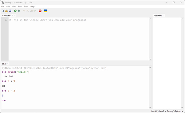 The Thonny Python editor
